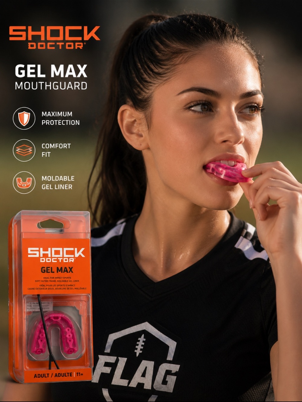 Shock Doctor Gel Max Mouthguard - Pink (Adult)